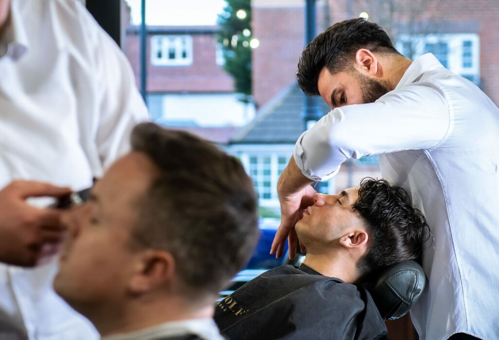 Hot towel shave in London